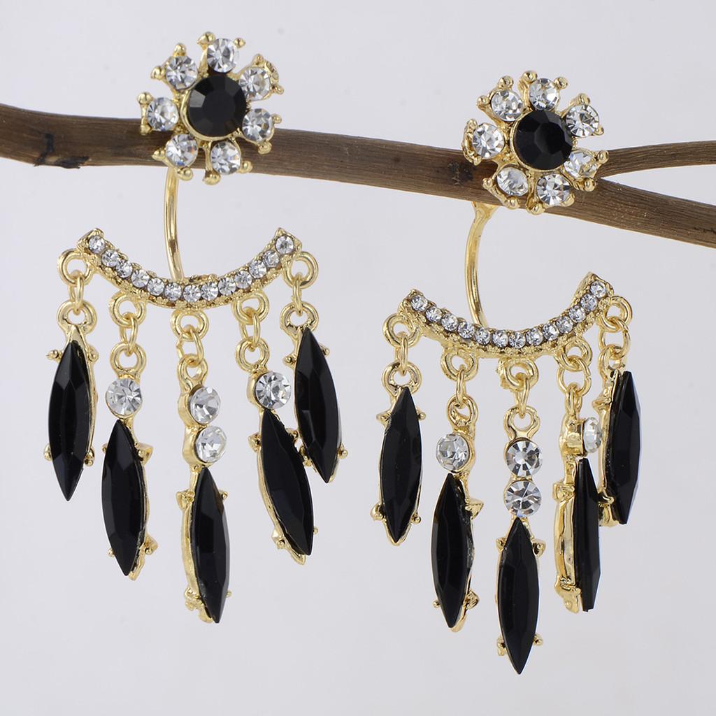 Vintage Ethnic Style Drop Earrings With Crystal For Women Spring