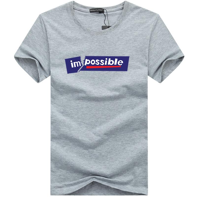 Summer Men's Crewneck Men's Lycra Cotton Short Sleeve T-shirt Large Size Men's T-shirt