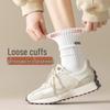 Newbie Women's Pure Cotton Mid-Tube Socks, 3 Pairs, Breathable & Loose-Fit, Autumn/Winter, Free Size