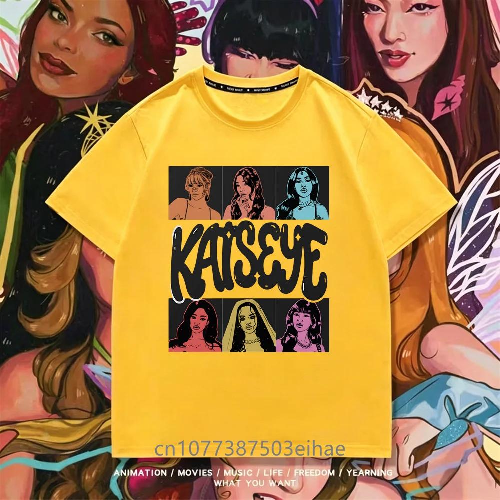 Girls Graphic Tshirt Suitable for Children Featuring KATSEYE Print Design Casual Short Sleeves Crew Neck