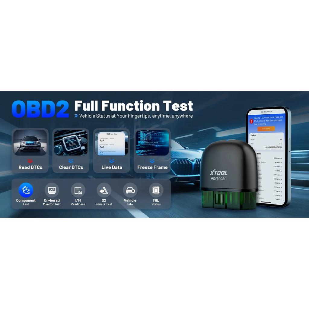 XTOOL Advancer AD20Pro All System Diagnostic Tool OBD2 Bluetooth Scanner Oil Reset Battery Test Driving Record Free Update