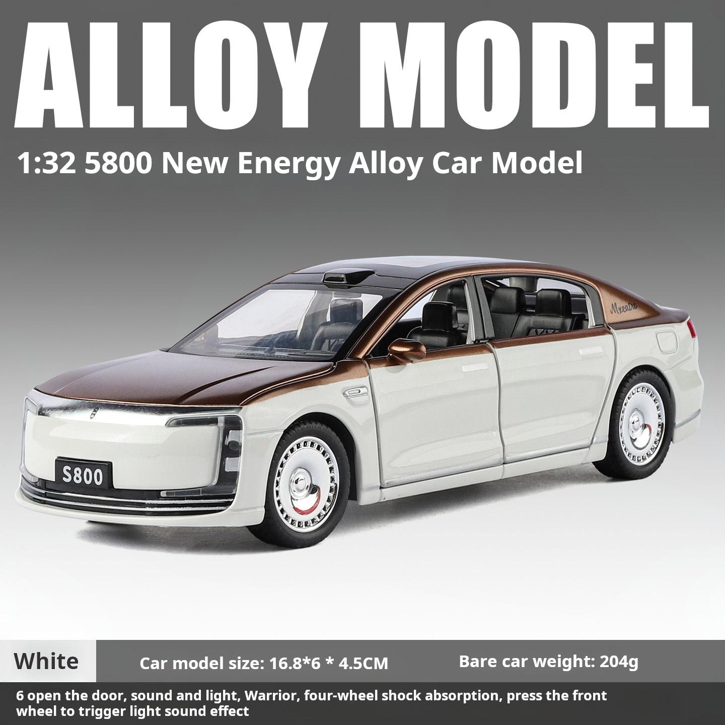 

1:32 Zunjie S800 Alloy New Energy Vehicle Model Simulation Car Toy for Boys Light & Sound Toy Birthday Gift Collect Decoration белый