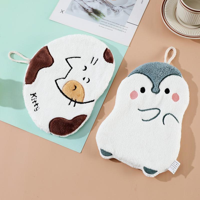 Hand Towel Can Be Hung Up Water Absorbing Quick Drying Household Bathroom Hand Towel Cartoon Hand Towel Quick Drying Multi Functional Towel