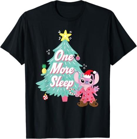 Lilo Stitch Angel One More Sleep Until Christmas Black TShirt S
