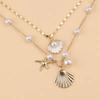 2pcs/set  Shell Starfish Imitation Pearls Pendant Necklace for Women Summer Beach Jewelry Accessories