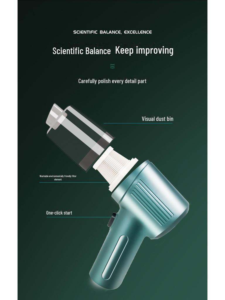 Wireless Handheld Car Vacuum Cleaner: Multi-Function, High-Power Mini Suction & Blower