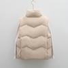 Autumn and Winter Women's 90 Duck Down Waistcoat Solid Colour Simple Wave Pattern Down Jacket Loose Short Waistcoat