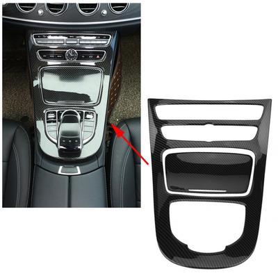 Car Center Control Gear Shift Panel Decorative Trim Cover Carbon Fiber Color for Mercedes Benz E-Class W213 2016 2017