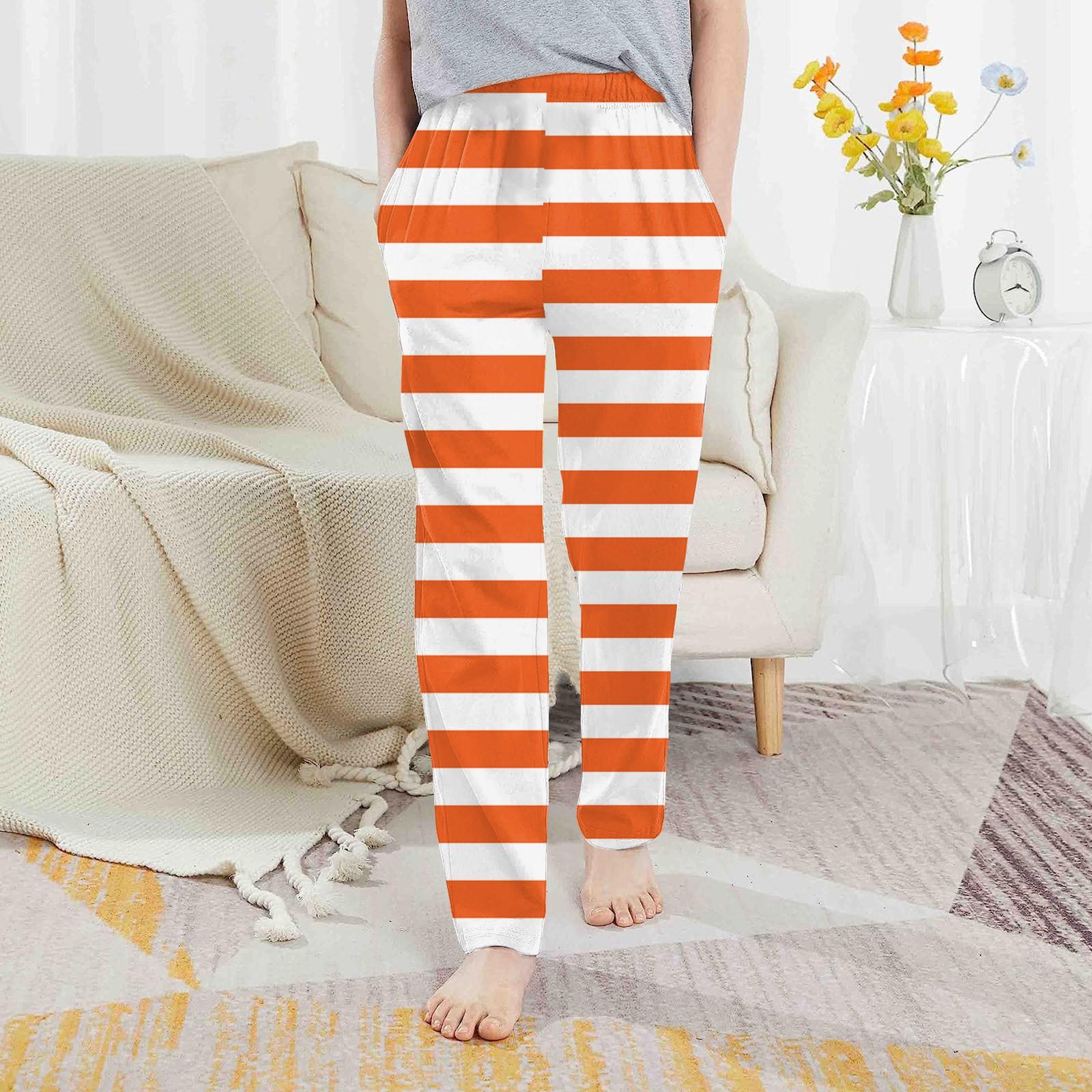 Kids Printed Pocket Casual Sweatpants Pants 120 оранжевый
