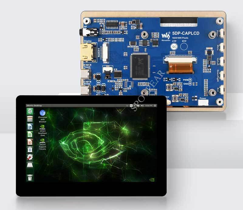 5-inch Raspberry Pi LCD, 1024x600, HDMI, Narrow Edge, Capacitive Touch Display.