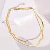 Snake With Rope Double Chain Herringbone Necklace, Layered Necklace for Women Bestfriend Birthday Gift