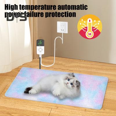 Almofada aquecida para animais de estimação 9 temperaturas ajustáveis cama elétrica aquecida para gatos cobertor de aquecimento à prova d'água para animais de estimação para filhotes, gatinhos e animais de estimação grávidas
