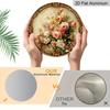 2D Flat, 1pc Round Vintage Floral Metal Wall Decor - Beige & Golden Suitable for Home, Suitable for Housewarming Gifts, Round Aluminum Plaque with
