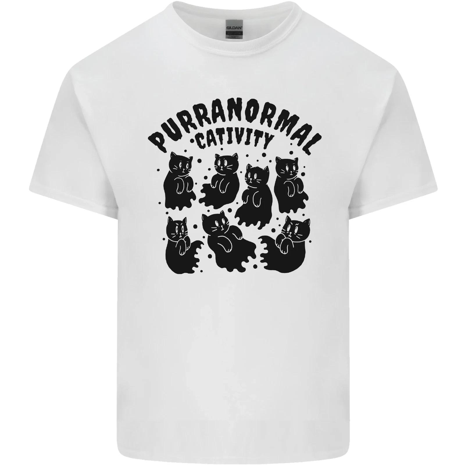 Purranormal Cativity Funny Cat Halloween Kids T-Shirt Childrens S