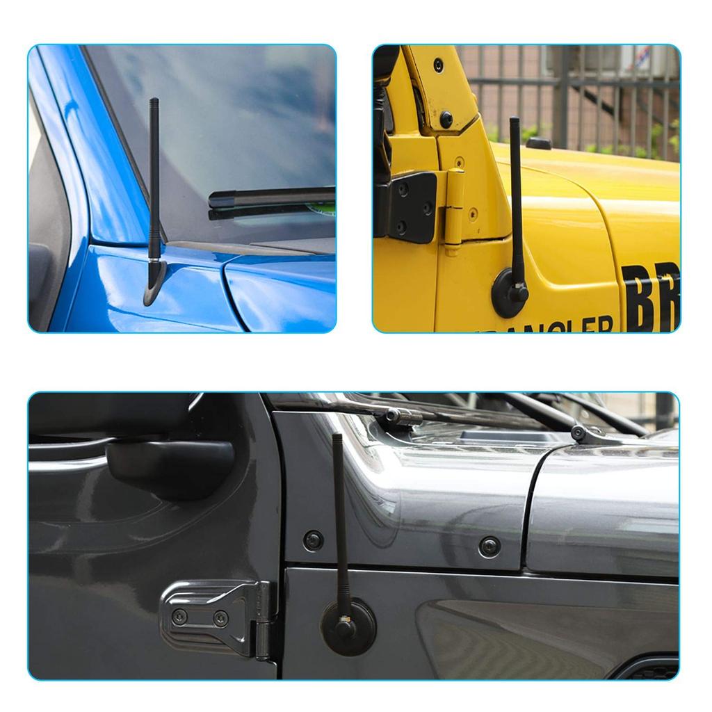 JeCar 7.5" Reflex Short Antenna Replacement for TJ JK JL F150 Accessories Metal ABS