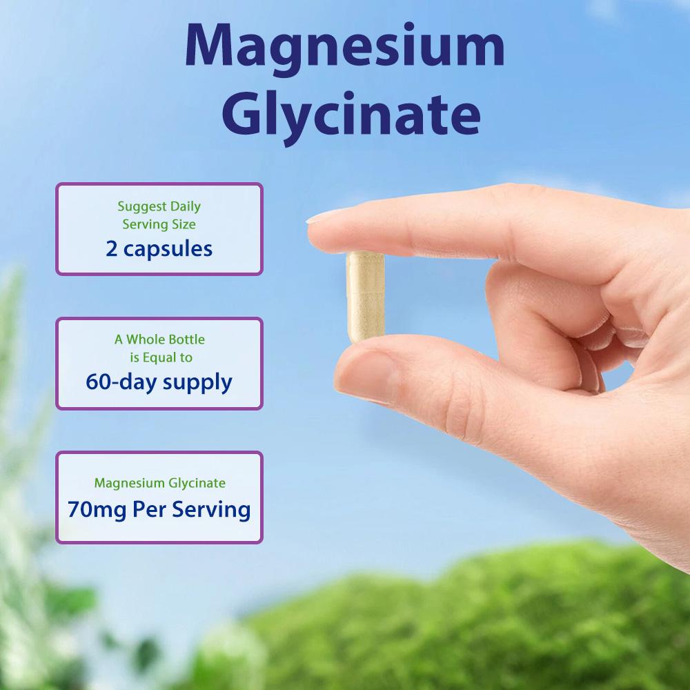 Magnesiumglycin Kapseln Verbessern die Körperliche Gesundheit 120 Kapseln