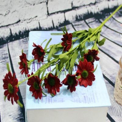 1pcs 9 Heads Lovely Mini Artificial Silk Fake Flowers Small Daisy Flower Wedding Decoration Party Home Decorative Stamen
