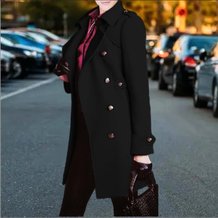 2024 autumn and winter new European station independent station order surge thickened woolen women's coat quality coat
