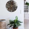 CC127-142 Luxurious Round Marble Wall Clock, 3D Creative Acrylic Design for Home Decor