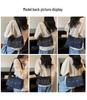 Large Capacity Denim Tote: Japanese & Korean Style, Workwear-Inspired, Versatile Daily Commute & Sports Crossbody Bag