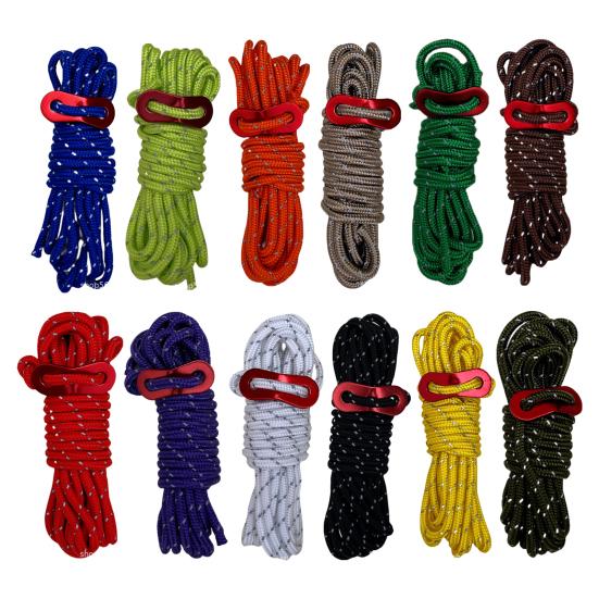 Lina wiatroszczelna do użytku na zewnątrz Ultralekka linka namiotowa z regulatorem napinacza Odporna na zużycie Super wytrzymałość na rozciąganie Odblaskowe linki kempingowe