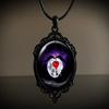 Gotische Hexe Schwarzes Ovales Halsketten - Retro Halloween Anhänger