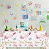 Tiamon 3 Pack Butterfly Happy Birthday Tablecloth Butterfly Party Decorations 108 x 54 Inch Watercolor Plastic Waterproof Table Covers Rectangular