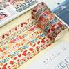 5 Rolls of Hand Account and Paper Tape with Plant and Floral Decorative Stickers Suitable for Handicraft Gift Packaging Festival