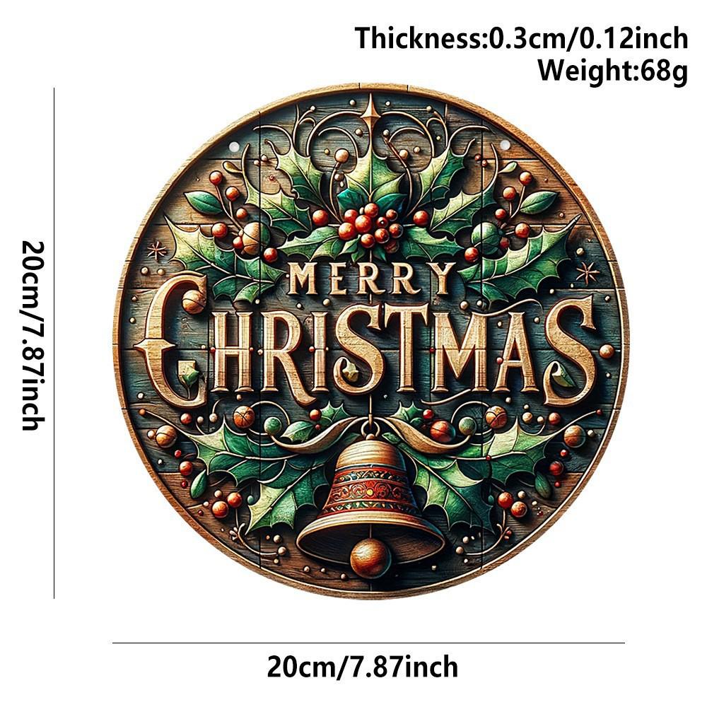 2026 Christmas Acrylic Hanging Sign Wall Decoration Round Door Ornament