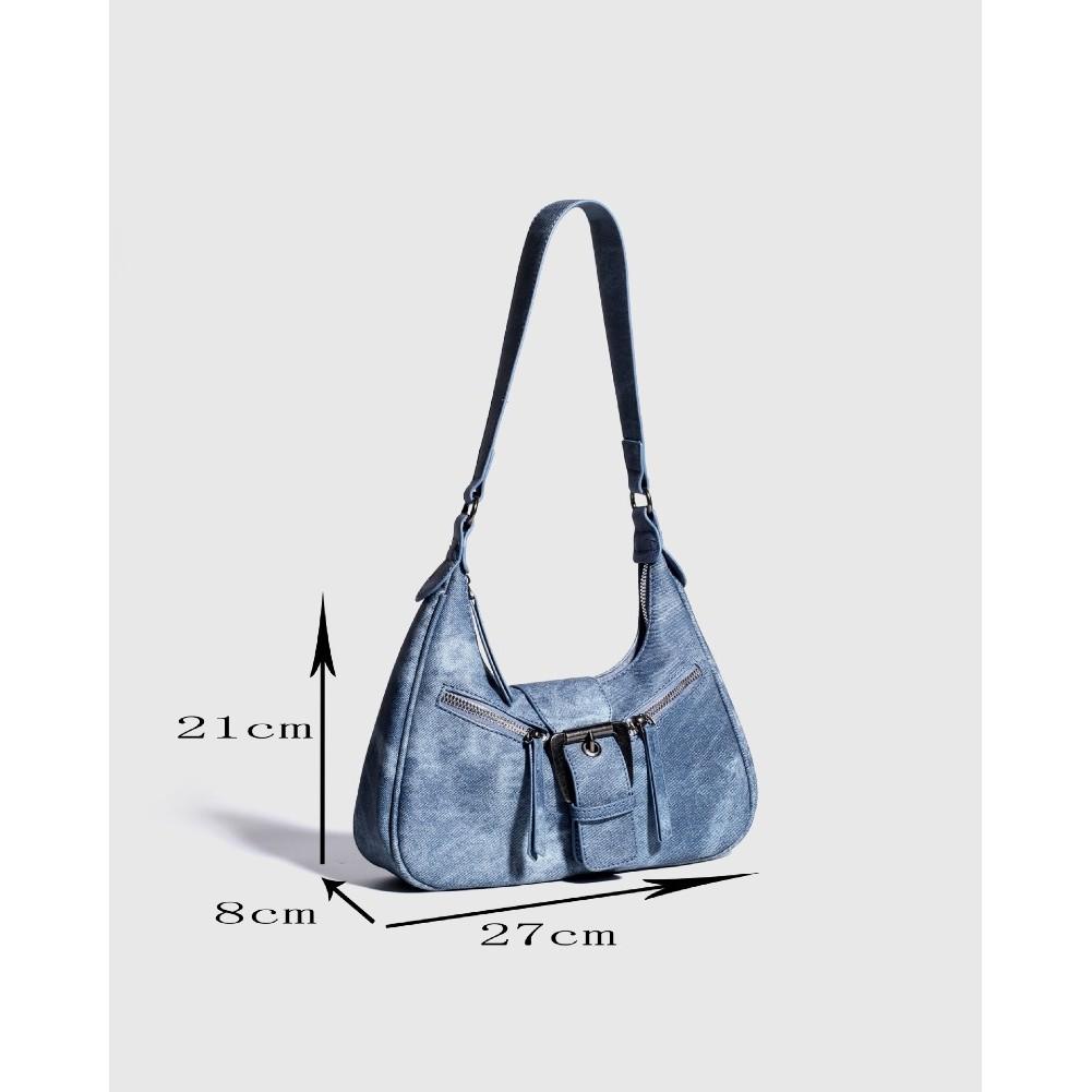 IELGY Ladies One-Shoulder Underarm Bag Retro Motorcycle Cross-Body Crescent Bag
