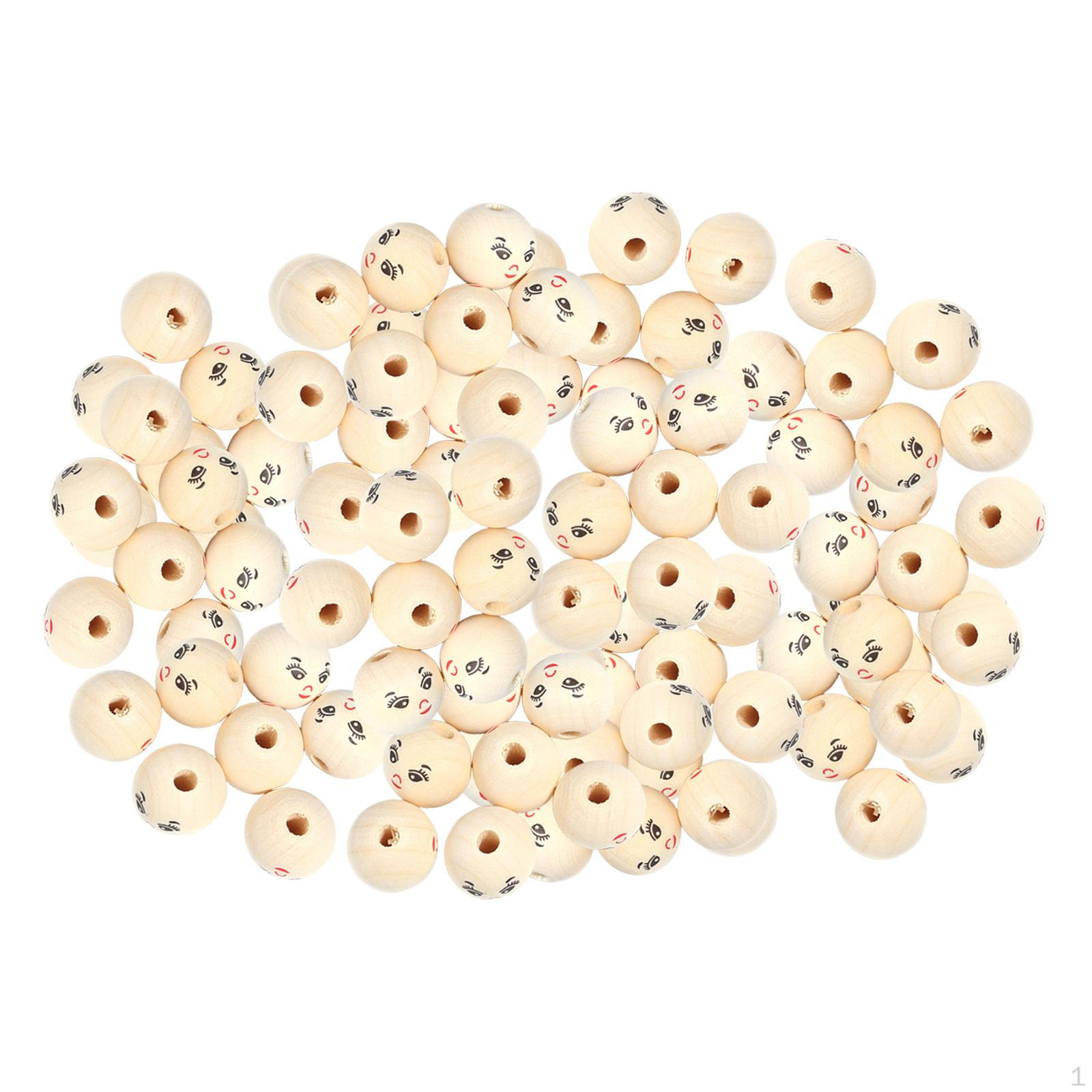 

100 круглых деревянных бусин-разделителей с отверстиями для изготовления ювелирных изделий, браслетов, ожерелий и подвесок. Style B