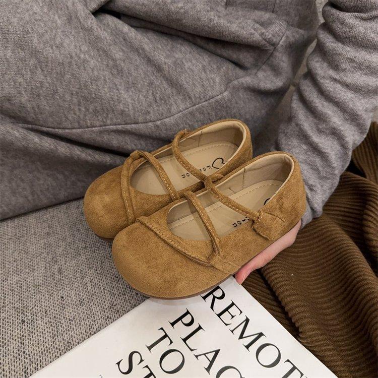 

Ретро туфли из кожи для девочек весна новые корейская версия персонализированные ремешки туфли принцессы мягкая подошва одинарные туфли модные замшевые танцевальные туфли 37 верблюд