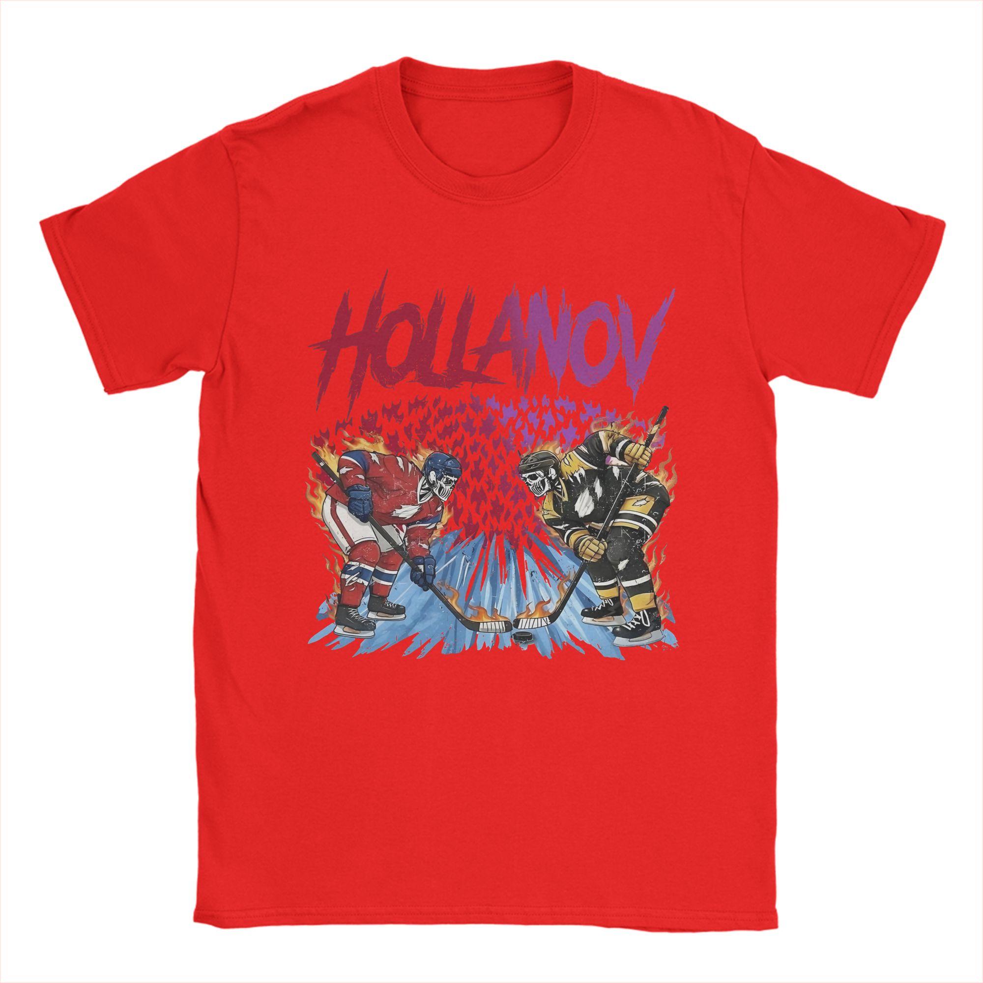 

Team Hollanov Ice Hockey Skull Heated Rivalry T Shirts for Men Pure Cotton TShirts Tee Shirt Short Sleeve Clothing Birthday S