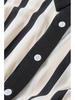 2025 Winter Stripe Print Lapel Shirt Dress for Women - Elegant European & American Style, Waist-Cinching Design