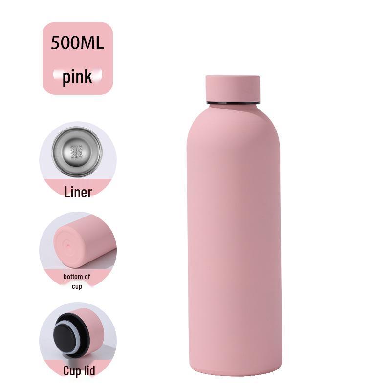 Compact Double-Wall Stainless Steel Sports Thermos - Portable, Easy to Carry