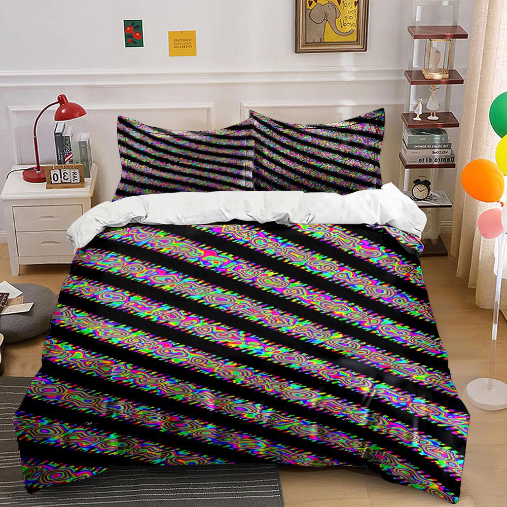 Diagonal colorful swirl patterns. Bedding sets Duvet cover sets Duvet covers Pillowcases(1*Duvet Cover 2*Pillowcases without duvet insert)