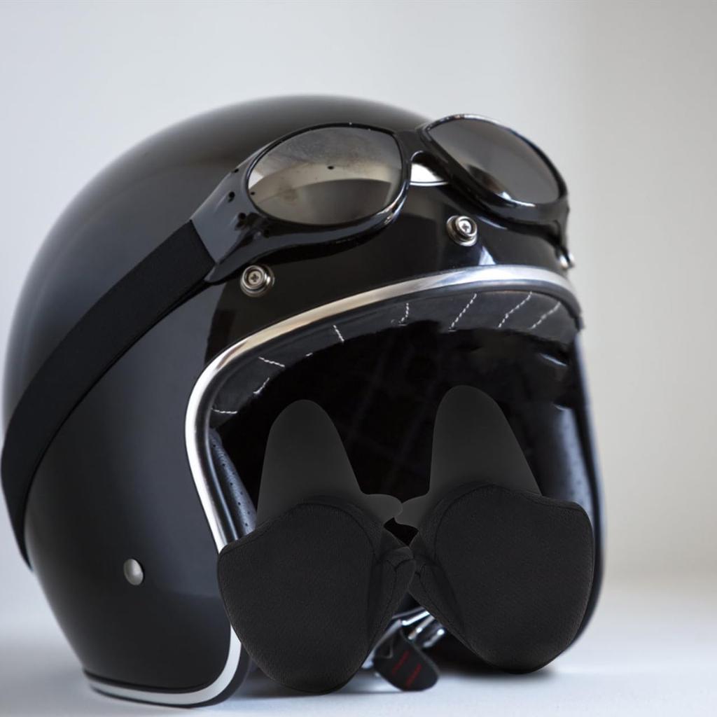 2pcs Motorcycle Helmet Ear Pads Wind Blocker Chin Strap for Biking Full Coverage Ear Protection Accessories