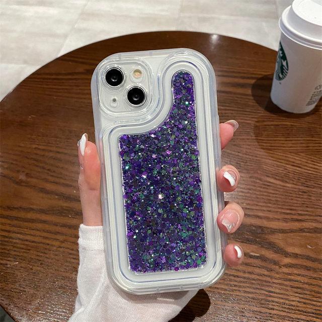 Funda de teléfono con lentejuelas epoxi y brillo degradado para Iphone 14 Pro Max 13 11 12 Pro Max 14 Plus, funda transparente de silicona a prueba de golpes