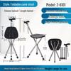 Portable Non-Slip Folding Walking Stick Chair: Three-Legged Aluminum Cane Stool for Elderly