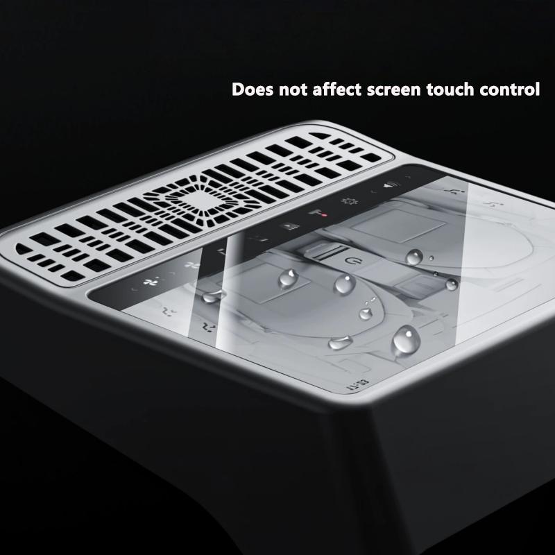 For Tesla Model Y Juniper 2025 2026 ABS Rear Center Console Air Outlet All-inclusive Protective Cover Integrated Tempered Glass