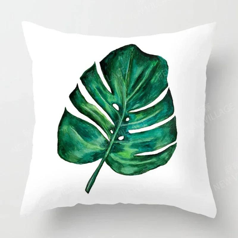 Vikama Nordic-Style Home Decor Cushion Cover Sofa Cushion Cover Modern Style Leaf Plant Cushion Cover Car Seat Cushion Cover