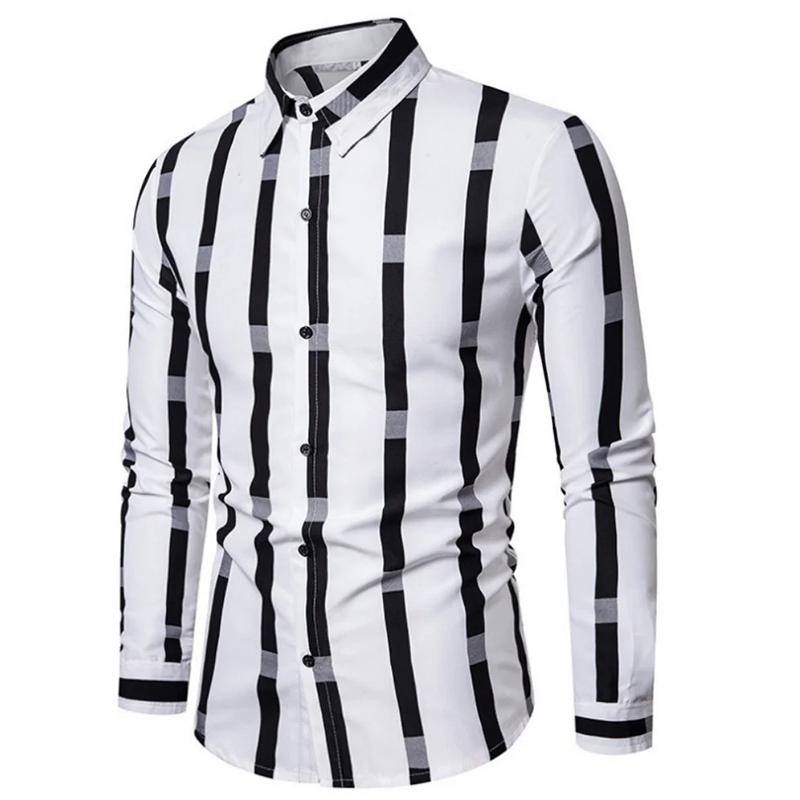 Men's New Casual Striped Long Sleeved Seasonal Shirt