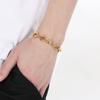12mm Geometry Link Chain Couple Bracelet - Stainless Steel 304 - KB188484-Z