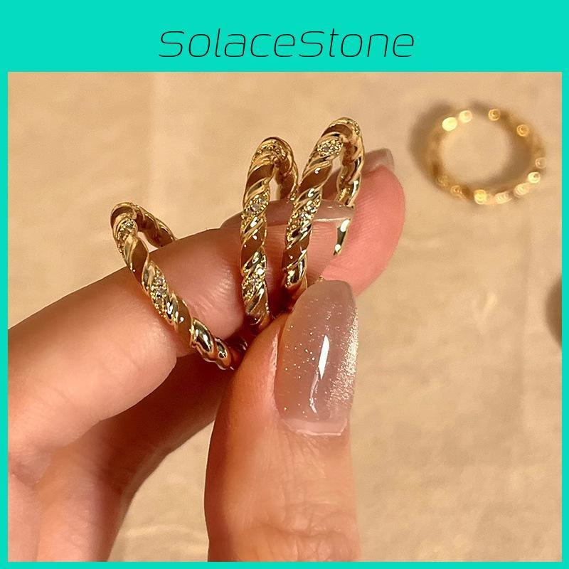 Trendy Ins Style Geometric Copper Ring With Elegant Sparkle For 2023 Fashion