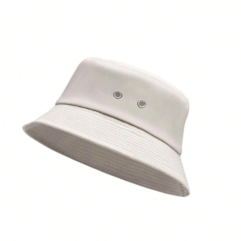 1 Metal Hole Hollow Bucket Cap for Men and Women, Summer Sun Hat Suitable for Outdoor Activities and Daily Wear In All Seasons
