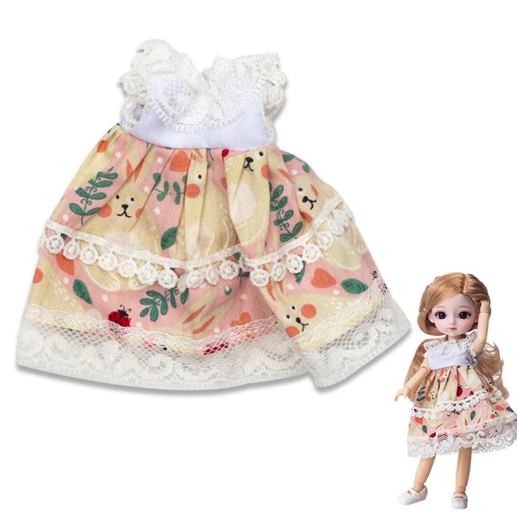 Exquisite Beautiful Dolls Clothes Mini Dress Cloth Clothing Dress Band 20cm Girl Doll Kids Toys No Doll