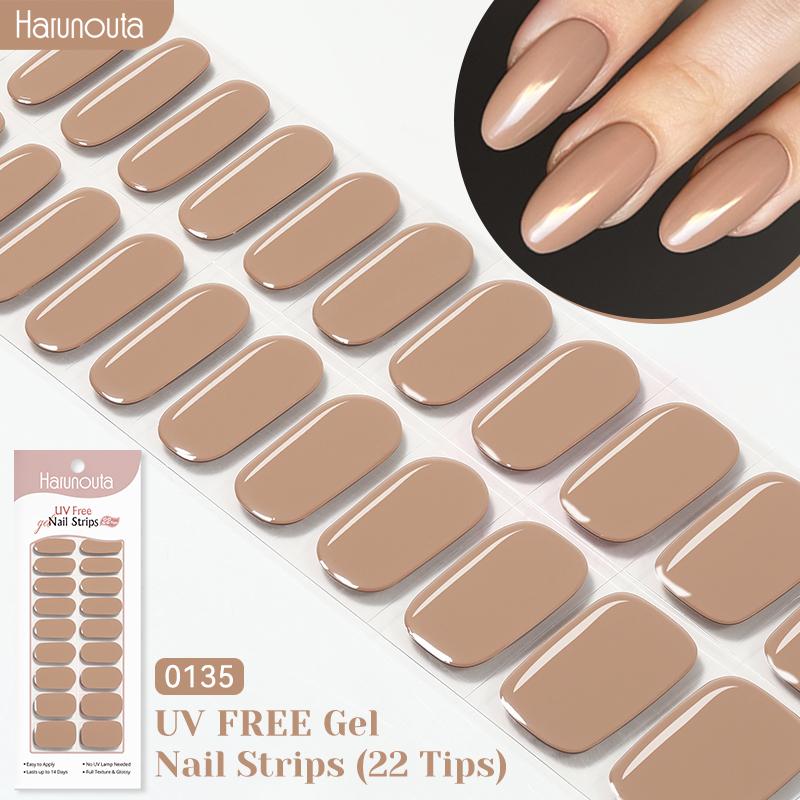 22 stroken UV-vrije nagelgelstrips Liefdevolle gelpolish nagelsticker Uithardingsvrije zelfklevende stickers voor nagels Langdurige wrap white