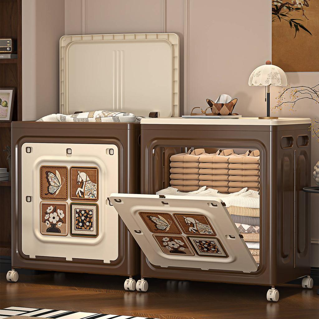 Medieval Clothes Storage Box Large Capacity Household Flip Foldable Quilt Sorting Box Toy Snack Locker