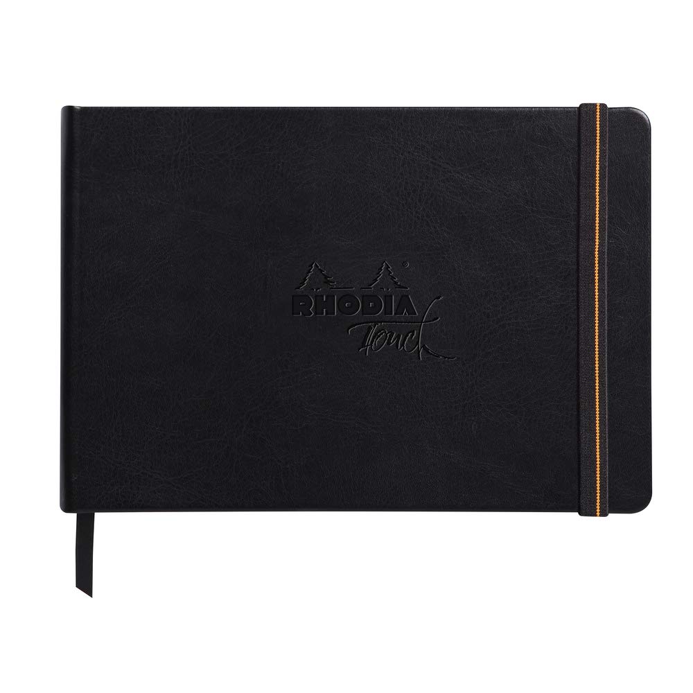 Rhodia Touch Carbon A5 Landscape 112 RHODIA Touch Cf116116 Sketchbook, Paper, (Black Paper, Plain, 120g, Pages)
