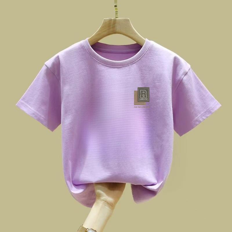 Kids Cotton Loose Short Sleeve T Shirt Summer Round Neck Top For Boys And Girls Fashion Casual Wear